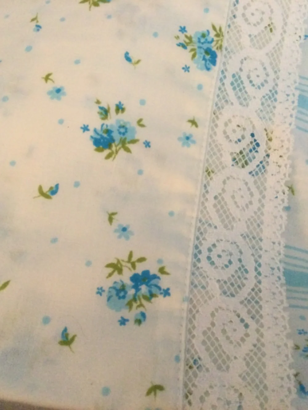 Pair of Turquoise Blue Floral Standard Pillow Cases